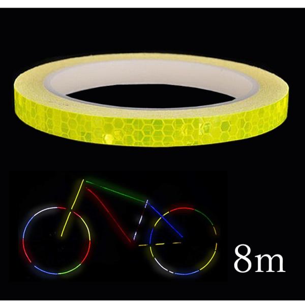 自転車反射テープ 8m×1cm リフレクター 高輝度 高耐久 事故防止 安全警告 視認性向上 バイク...