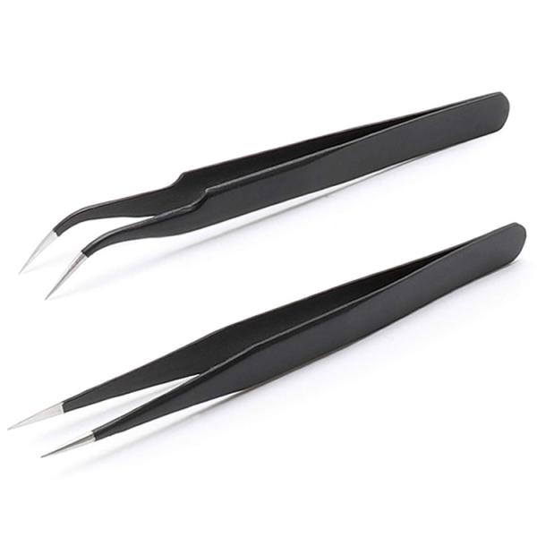 精密作業用ピンセット 極細ピンセット 先曲(鷲口)型/ストレート型 静電気防止 ESD対策 ステンレ...