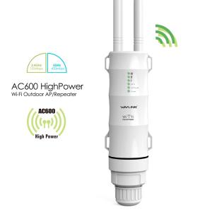 WAVLINK Wi-Fi 無線LAN 中継器 防水 高速 600Mbps ハイパワー 2.4GHz 5GHz アクセスポイント Wi-Fiリピーター PoE給電(LANケーブル給電) WN570HA｜funlife