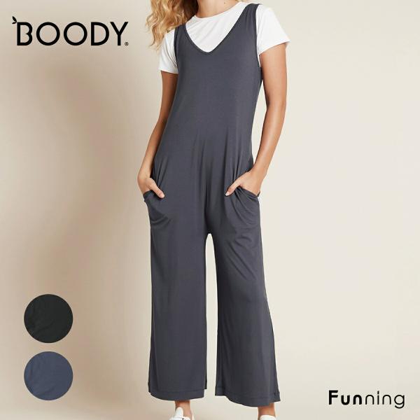 BOODY (ブーディ) ロングジャンプスーツ レディース 女性 大人 オールインワン ワイドレッグ...