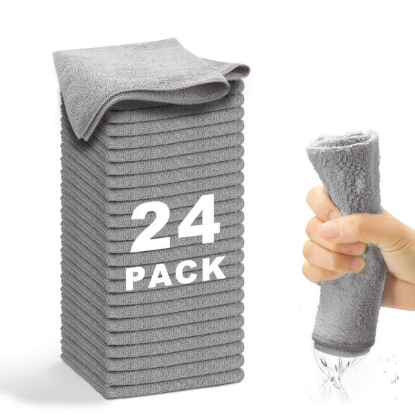 WEAWE マイクロファイバー クロス 雑巾 吸水 速乾 タオル 多機能 ぞうきん 24 枚 33×...