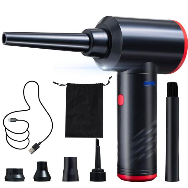 エアダスター 電動 エアブロワー 150000RPM高速回転 段階風量調整 USB Type-C充電...