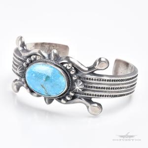 エディソンサンディスミス　バングル　ターコイズ 美品 Edison Sandy Smith ナバホ族 バングル オールドモレンシ