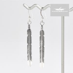 Indian Jewelry FUNNY公式ストア ナバホ族 フェザー ピアス ターコイズ