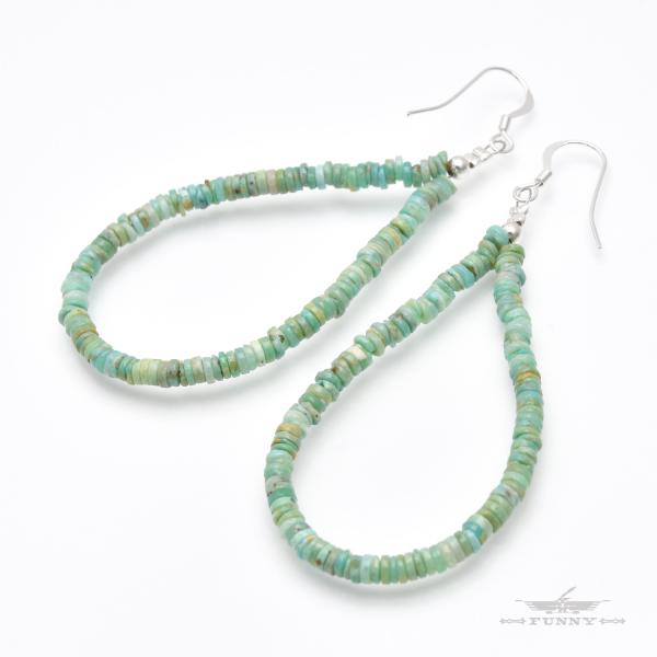 FUNNY公式ストア ナバホ族 ターコイズビーズ ピアス スターリングシルバー シルバー925 誕生...