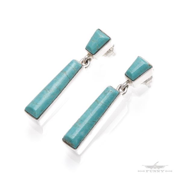 FUNNY公式ストア ナバホ族 Evelyn Abeita キングマンターコイズ ピアス インディア...