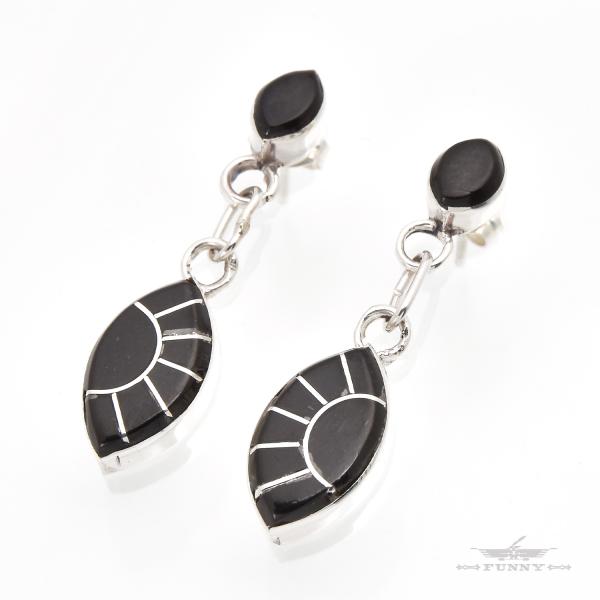 FUNNY公式ストア ズニ族 Eldred Seowtewa ジェット インレイ ピアス スターリン...