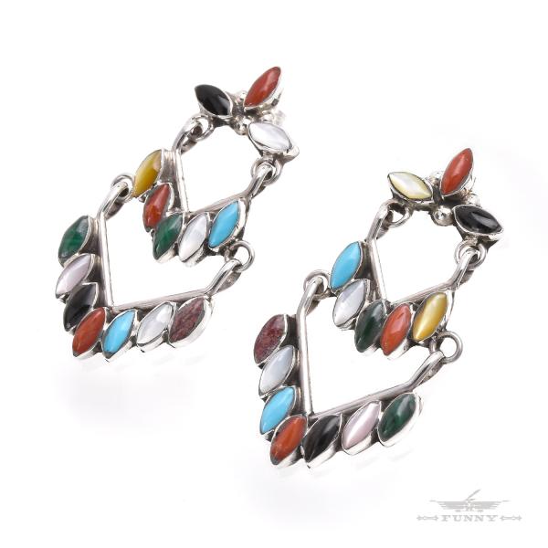 FUNNY公式ストア ズニ族 クラスター ピアス マルチカラー スターリングシルバー シルバー925...