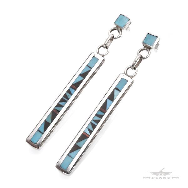 FUNNY公式ストア ズニ族 Phil Weahkee マルチ インレイ ピアス スターリングシルバ...