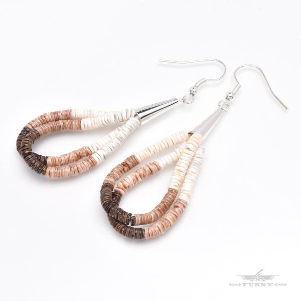 FUNNY公式ストア サントドミンゴ族 ヒシ ピアス シェル オリーブシェル インディアンジュエリー...