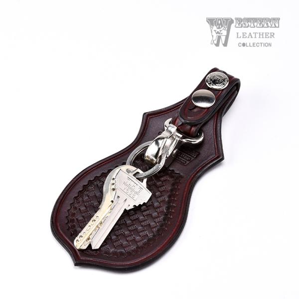 FUNNY公式ストア ウエスタンレザー ポリスキーホルダー ハンドバスケット 《ブラウン》 牛革 本...