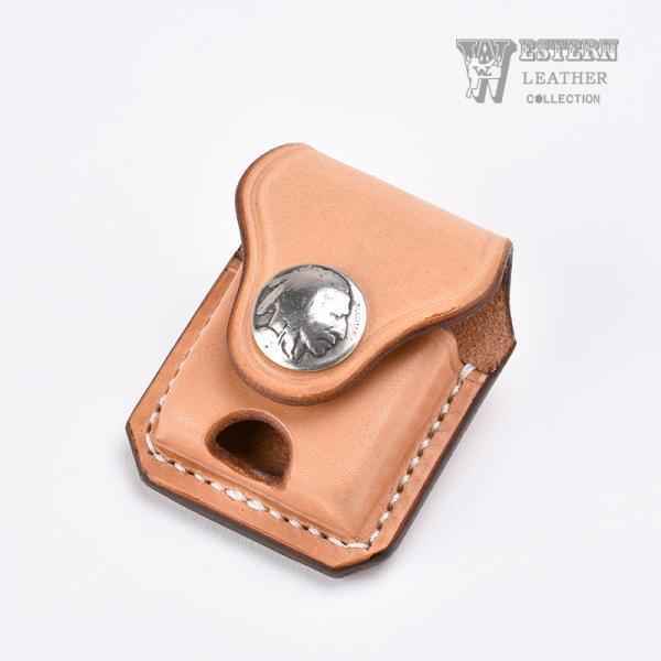 FUNNY公式ストア ウエスタンレザー ジッポケース《タン》 ベルト ポーチ タン 牛革 Zippo...