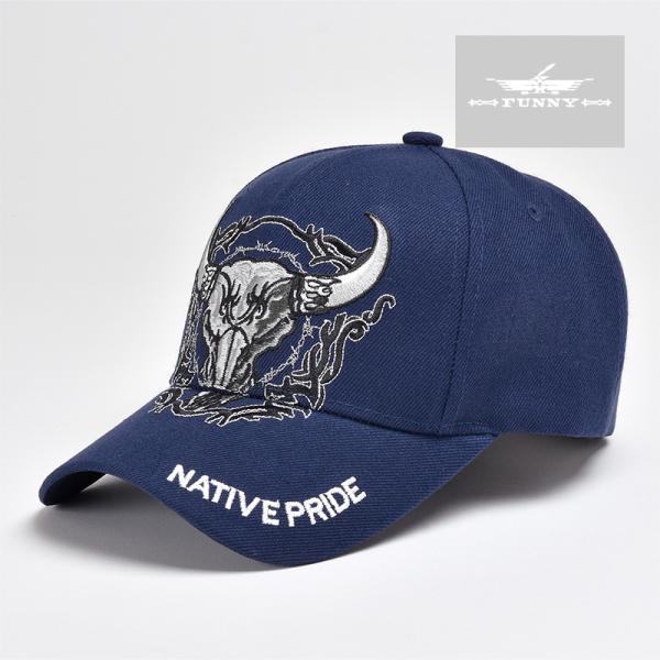 FUNNY公式ストア キャップ ［NATIVE PRIDE COW SKULL NAVY]  ウエス...