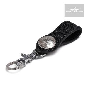 FANNY エイ革 長財布 黒 ループキーホルダー FANNY エイ革 長財布 黒 ループキーホルダー