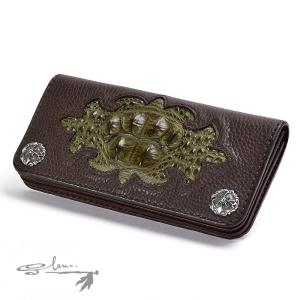 FUNNY × SLOW シルバー クロス コンチョ ボタン レザーウォレット funny-western_fw003-010-0001