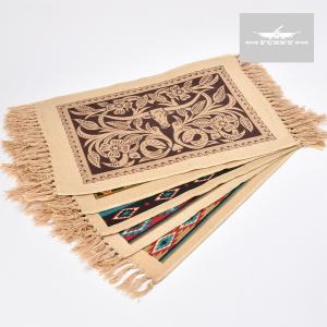 FUNNY公式ストア エルパソサドルブランケット サウスウェスト＆ウエスタン コットン ステンシル プレースマット／ロングホーン,バッファロー ランチョンマット