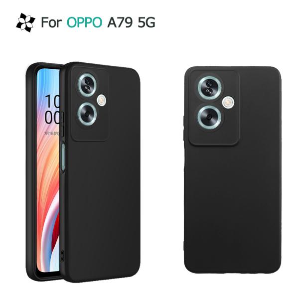 OPPO A79 5G ケース カバー 黒 ブラック 耐衝撃 マット ソフトケース TPU カバー ...