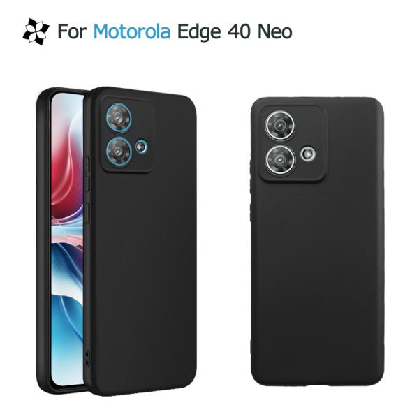 Motorola Edge 40 Neo ケース カバー 黒 ブラック 耐衝撃 マット moto e...