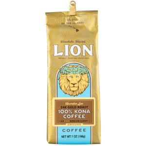 コーヒー 100％コナ ライオンコーヒー 24Kゴールドロースト 198g 粉 豆