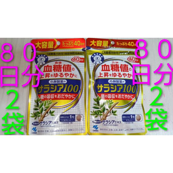 サラシア１００ 小林製薬 ８０日分２袋 食後の血糖値の上昇をゆるやかに♪サプリメント サプリ サラシ...