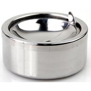 ふた付き灰皿 ステンレス製 大容量 煙を遮断
