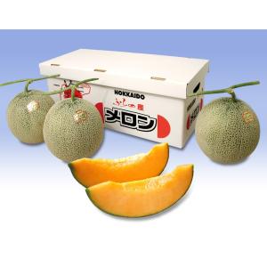 富良野産 赤肉メロン 大玉3玉 ラベンダー付き...の詳細画像1