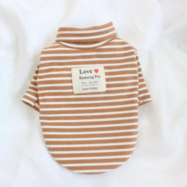 【FURDICH】犬　ドッグ　ペット　服　ウェア　小型犬　中型犬　ボーダー　ブラウン　S　M　L