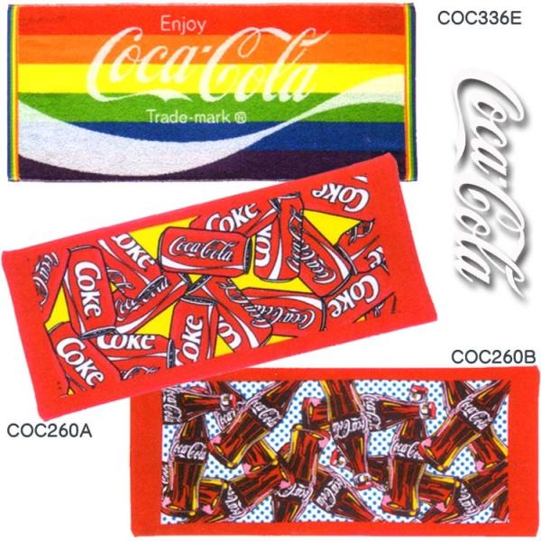 爆買 コカ・コーラ シャーリング染料プリント フェイスタオル(34×80cm)(COC260Aカン/...
