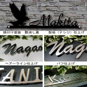 表札＊ネコ＊ 表札 ステンレスアイアン表札 ネコのデザイン : 表札の卸屋さん