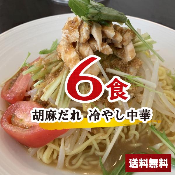 ごまだれ 冷やし中華セット 6食 【麺+スープ】 麺とスープのセット ポイント消化 冷麺 冷し中華 ...