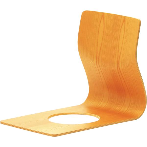 曲げ木座椅子　ケヤキ　天童木工　モダンな和風のシャープなデザイン。 成形合板による座イスの元祖。シン...