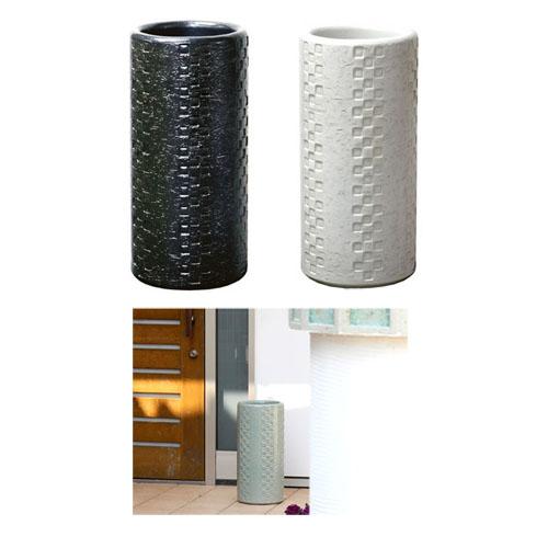 岩尾磁器(有田焼)傘立て　チェックパターン AM-270B AM-270S