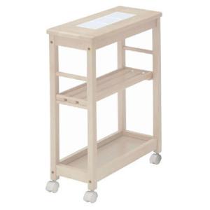 キッチンワゴン キャスター付き スリムワゴン３段 奥行25cm