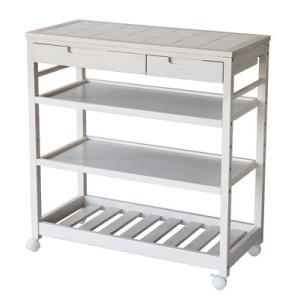 キッチンワゴン キャスター付き タイルトップ 引出し付 ワイドサイズ  幅81.5cm 奥行39cm...