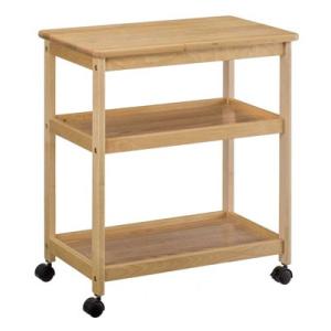 樺材キッチンワゴン 幅64cm 奥行40cm 高さ70cm ナチュラル色/アイビーグリーン色