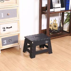 スツール おしゃれ 幅32.5×奥行25.5×高さ22cm 折りたたみ 踏み台 ブラック