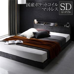 セミダブルベッド マットレス付き 国産ポケットコイル ローベッド すのこ｜furniturehappylife