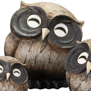 フクロウ置き物　信楽焼と木彫り 信楽焼 ふくろう 陶器 フクロウ 置物 かわいい おしゃれ ギフト 玄関