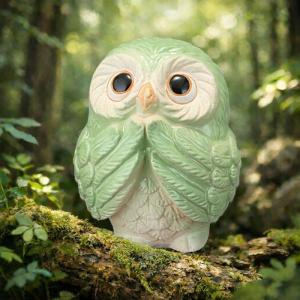 信楽焼き　フクロウランプ　1 信楽焼 フクロウ 福子の灯り 梟 ふくろう 陶器製 室内照明 インテリア