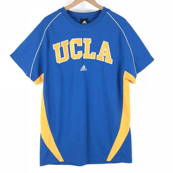 古着 adidas アディダス スポーツＴシャツ UCLA 切替えデザイン ブルー系 メンズM 中古...