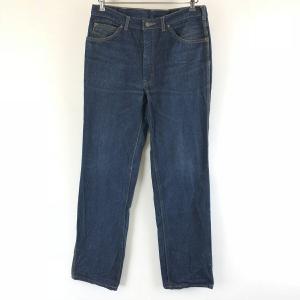 古着 MONTANA original ストレートデニムパンツ ZIPポケット メタルパッチ 80年代 ブルー系 メンズW34 n005616｜furugiya-sun