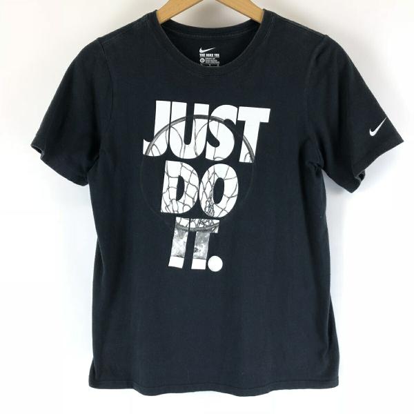 古着 NIKE ナイキ ロゴプリントTシャツ バスケットゴール柄 ブラック系 レディースXL n00...