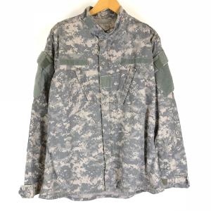 古着 U.S ARMY BDUジャケット ACU リップストップ デジタルカモ 迷彩 カモフラ柄 オリーブ系 メンズL n010185｜furugiya-sun