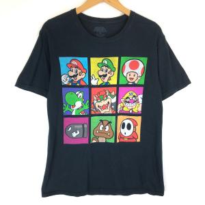 古着 SUPER MARIO スーパーマリオ キャラクターTシャツ マリオカート ブラック系 メンズM 中古 n013068｜furugiya-sun