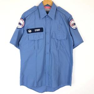 古着 RED KAP レッドキャップ ワークシャツ AMR 救急 半袖 ブルー系 メンズM 中古 n017039｜furugiya-sun