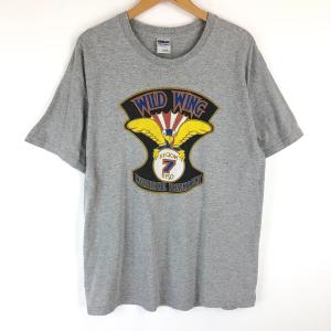 古着 キャラクタープリントTシャツ WILD WING 鳥 トリ グレー系 メンズL 中古 n017450｜furugiya-sun