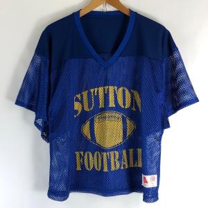 SPORTS BELLE,INC アメフトジャージ ゲームシャツ made in USA メッシュ素材 ネイビー系 メンズXL n019329｜furugiya-sun