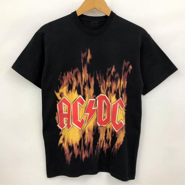 古着 AC/DC エーシーディーシー バンドプリントTシャツ ブラック系 メンズXS n023561