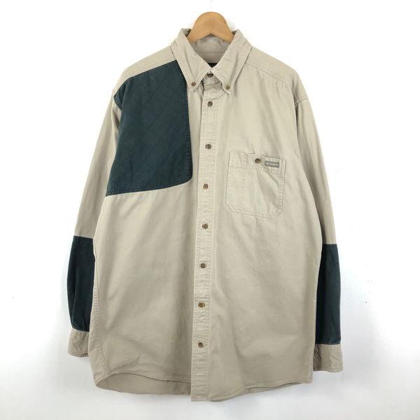 【古着】 WOOLRICH ウールリッチ ハンティングシャツ ショルダーパッチ 長袖 ベージュ系 メ...