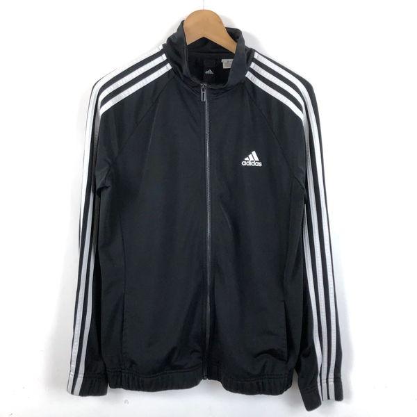 【古着】 adidas アディダス ジャージ トラックジャケット 袖ライン ブラック系 レディースL...